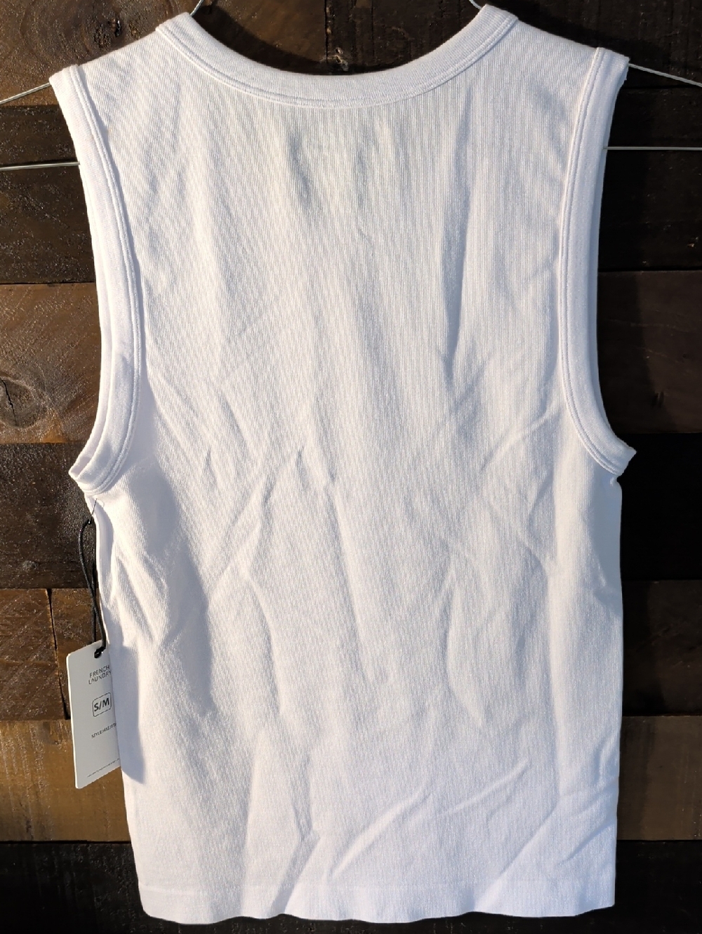 French Laundry White Woman's Ribbed Tank Size S/M - Picture 4 of 7